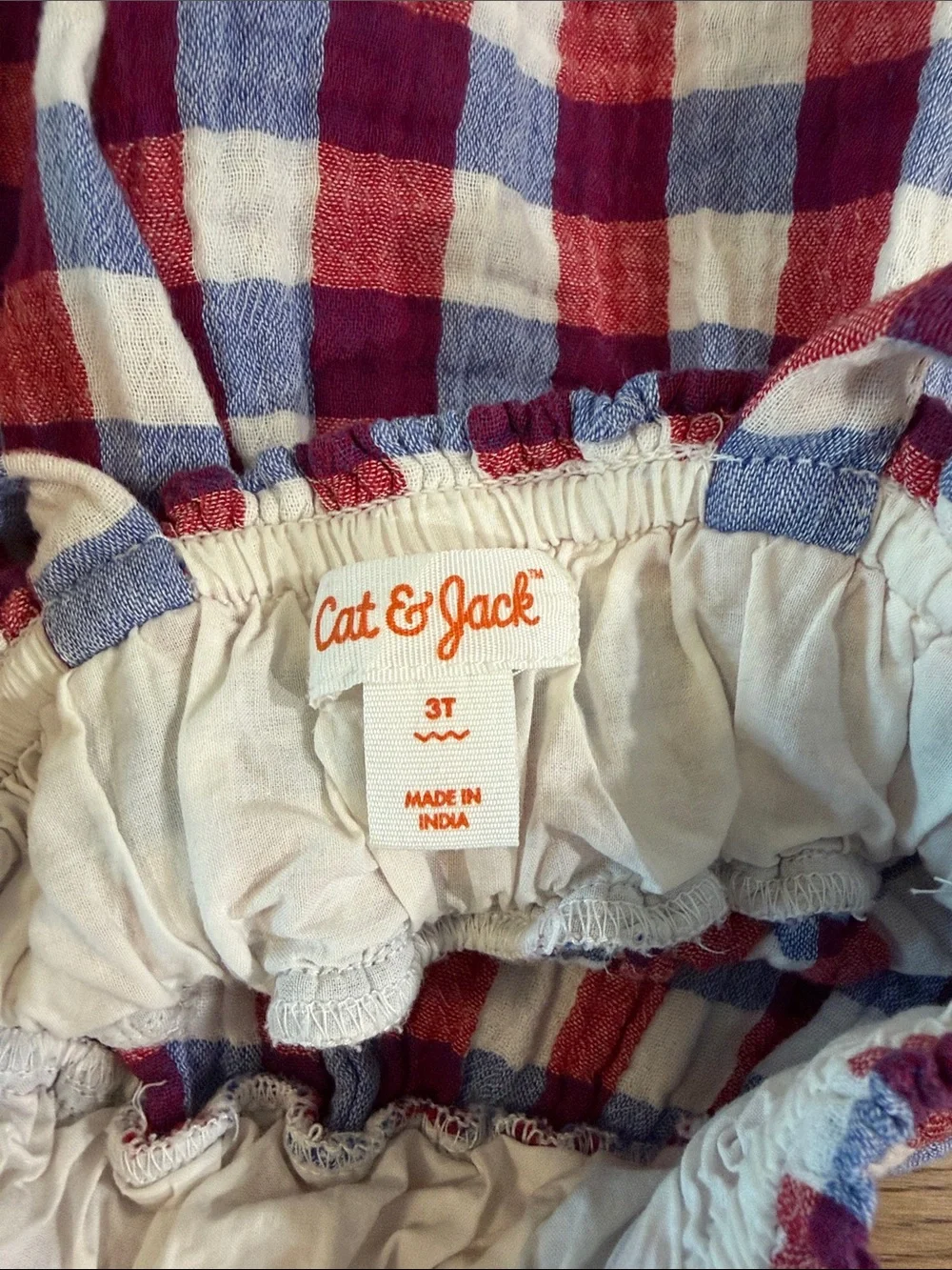 Cat & Jack Red, White & Blue Gingham Tank Top & Shorts Set